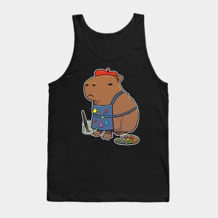 Capybara Artist Painter Tank Top